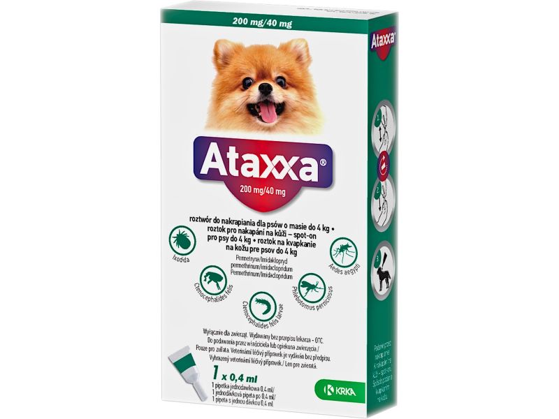 ATAXXA 1 PIP X 0,4ML 200MG/40MG PSY DO 4KG