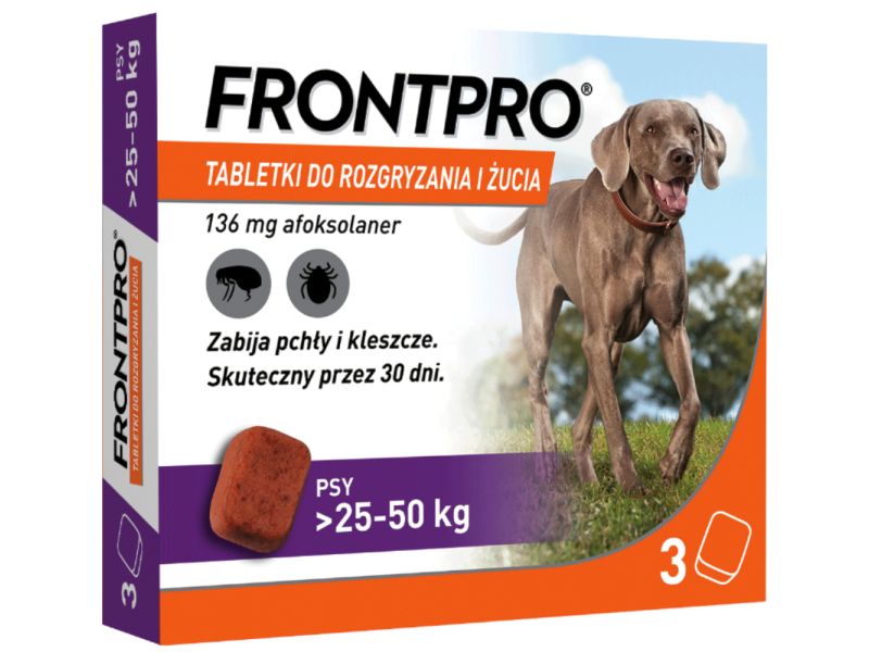 FRONTPRO DOG XL 25-50KG 136MG 3 TABL
