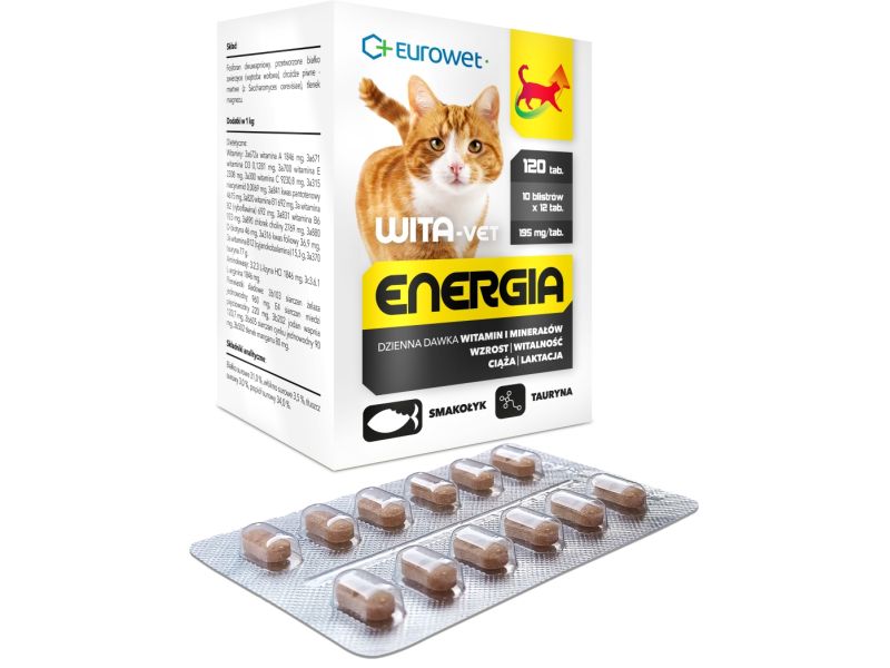 WITA-VET KOT ENERGIA 120TABL,10 BLISTRÓW
